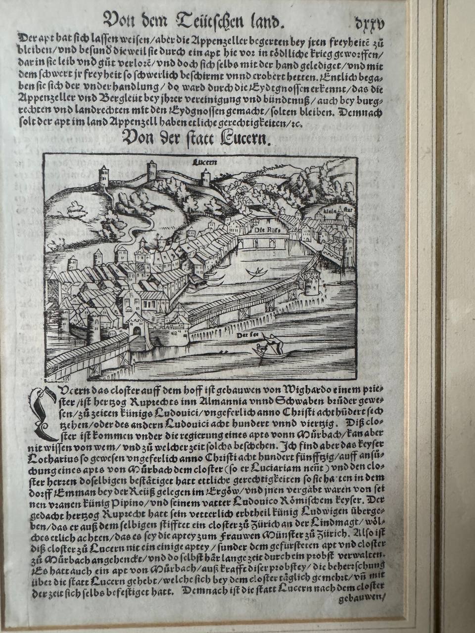 Luzern Stadtansicht – Original-Holzschnitt aus Sebastian Münsters Cosmographia, 16. Jahrhundert — Kontext