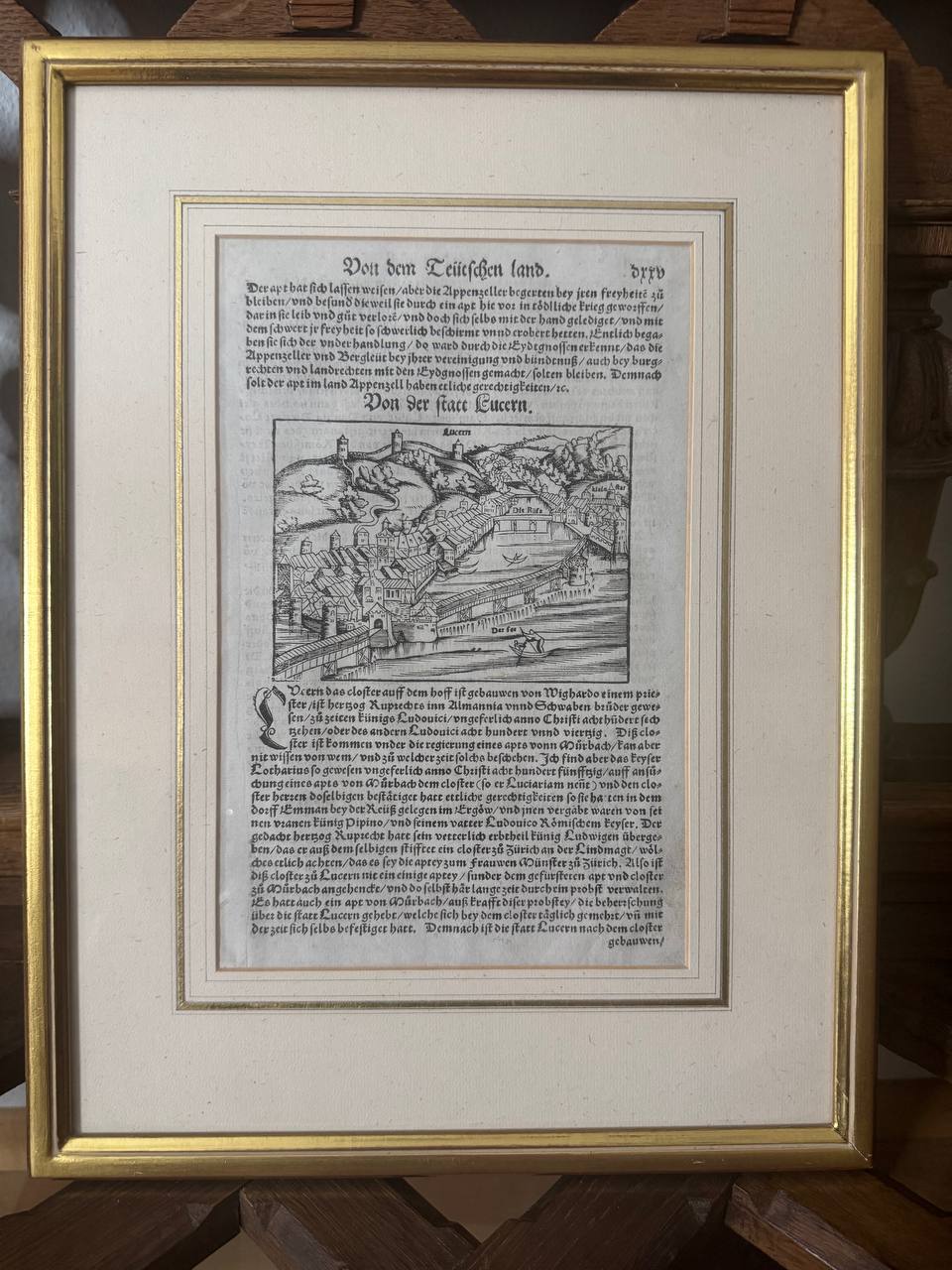 Luzern Stadtansicht – Original-Holzschnitt aus Sebastian Münsters Cosmographia, 16. Jahrhundert — Kontext