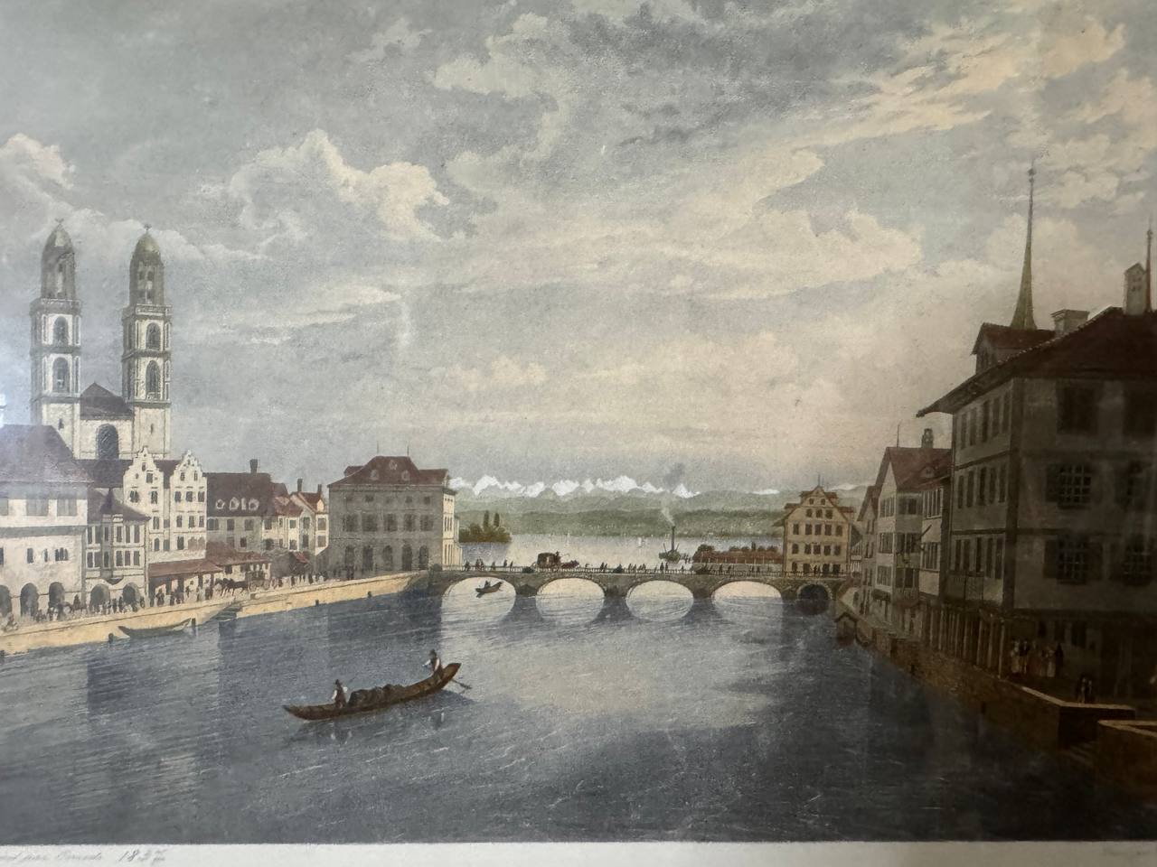 Zürich – Ansicht vom Hôtel de l'Épée, kolorierte Lithographie nach Corrodi, 1837 — Kontext