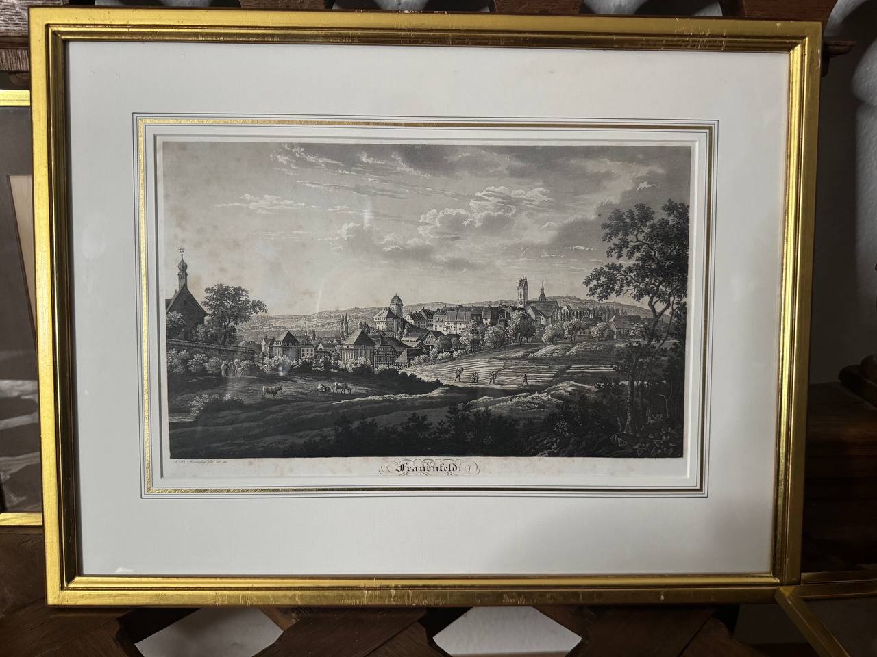 Frauenfeld – Historische Stadtvedute des Thurgauer Kantonshauptorts, Stahlstich 19. Jahrhundert