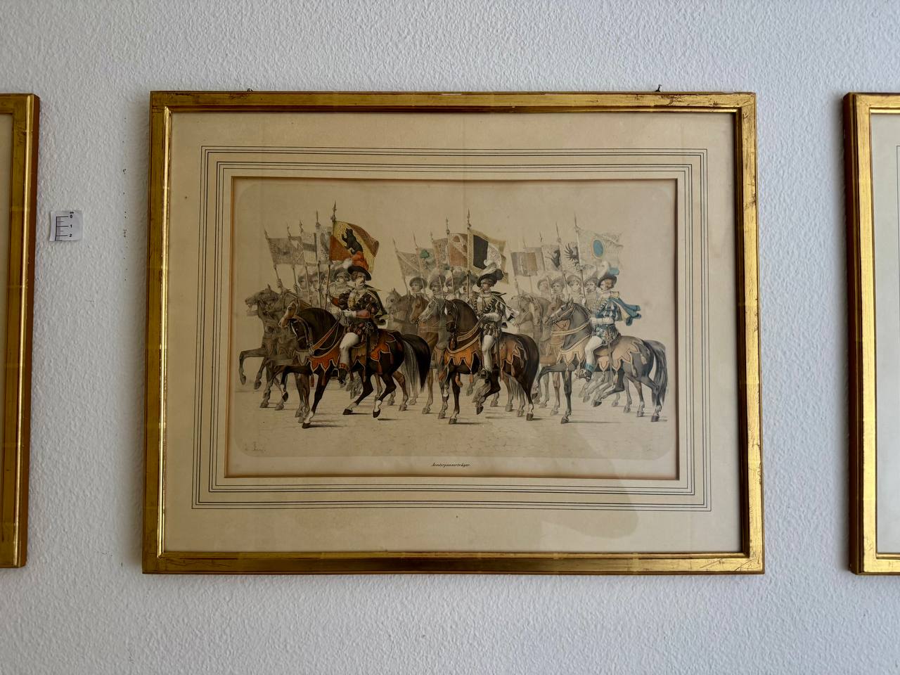 Aemterpannerträger – Historischer Reiterumzug mit Schweizer Kantonswappen, kolorierte Lithographie — Kontext