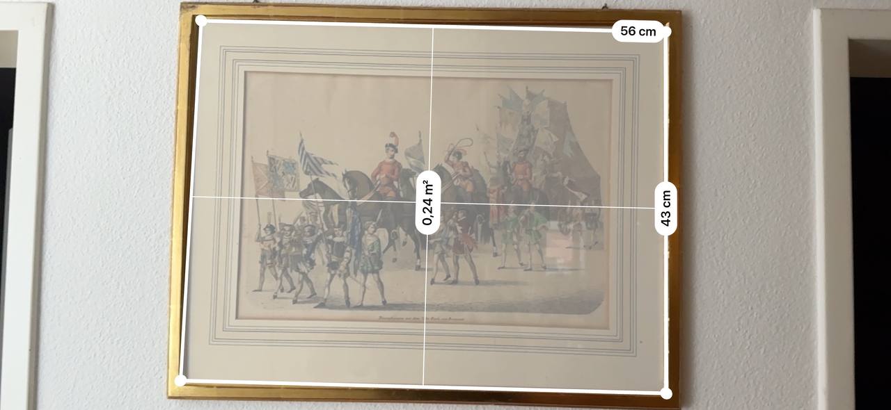 ブルゴーニュ公シャルルのテントを伴う凱旋行列 – 手彩色鋼版画、19世紀 — Kontext