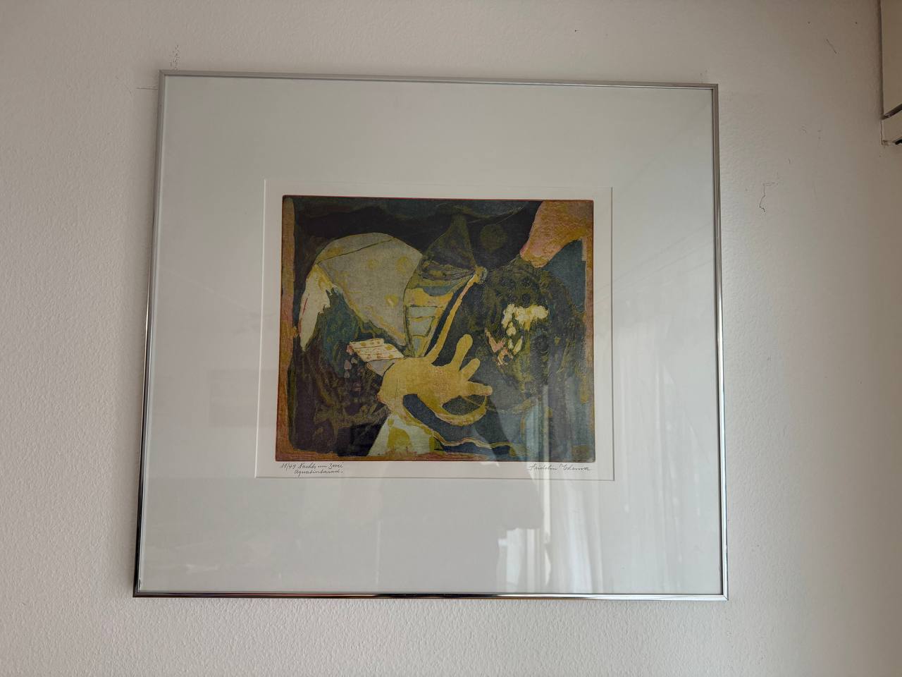 Nachts um Zwei (Two in the Morning) – Original Color Aquatint by Fridolin Thoma, No. 11/49 — Vorderseite