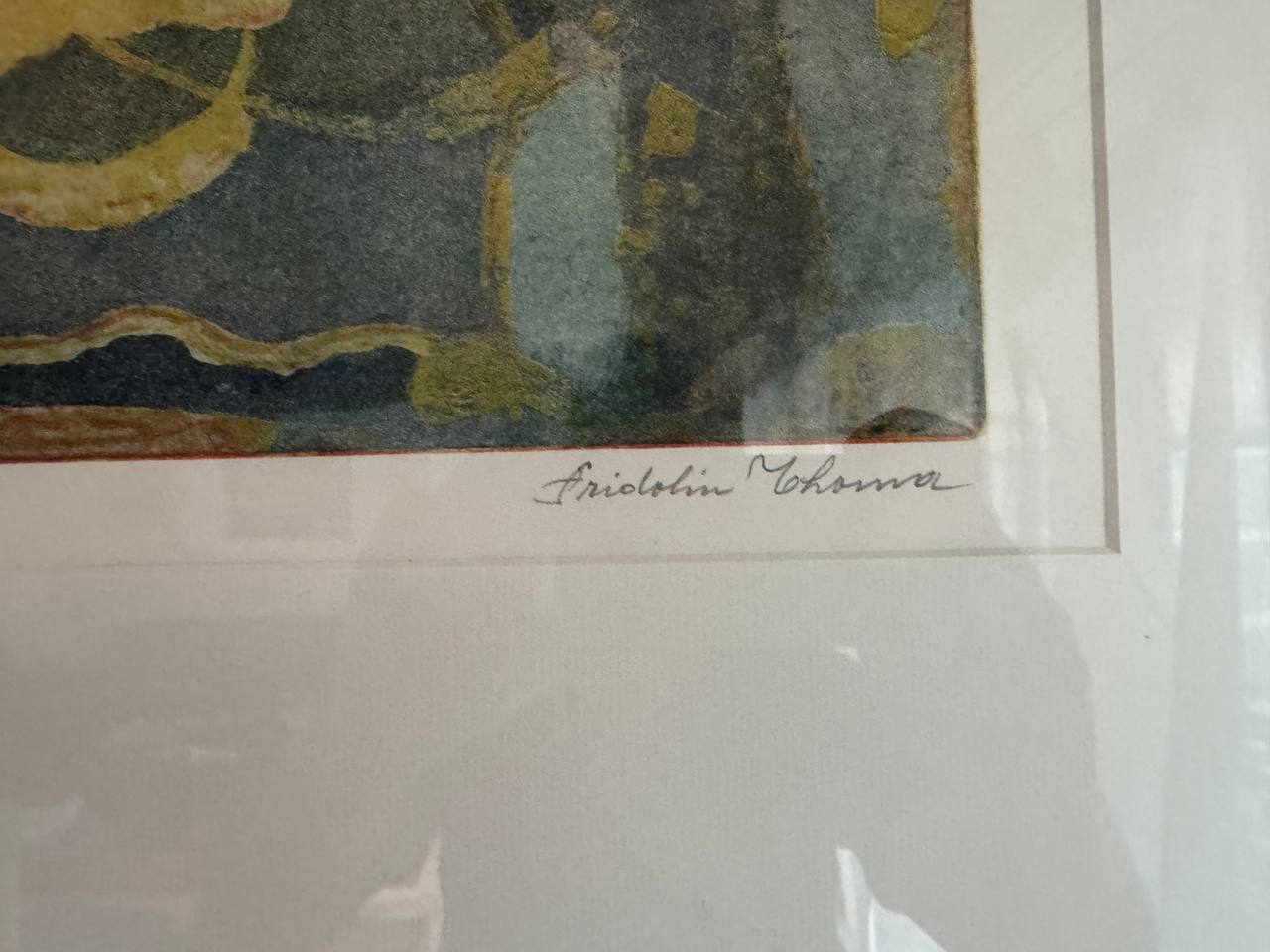 Nachts um Zwei (Two in the Morning) – Original Color Aquatint by Fridolin Thoma, No. 11/49 — Signatur