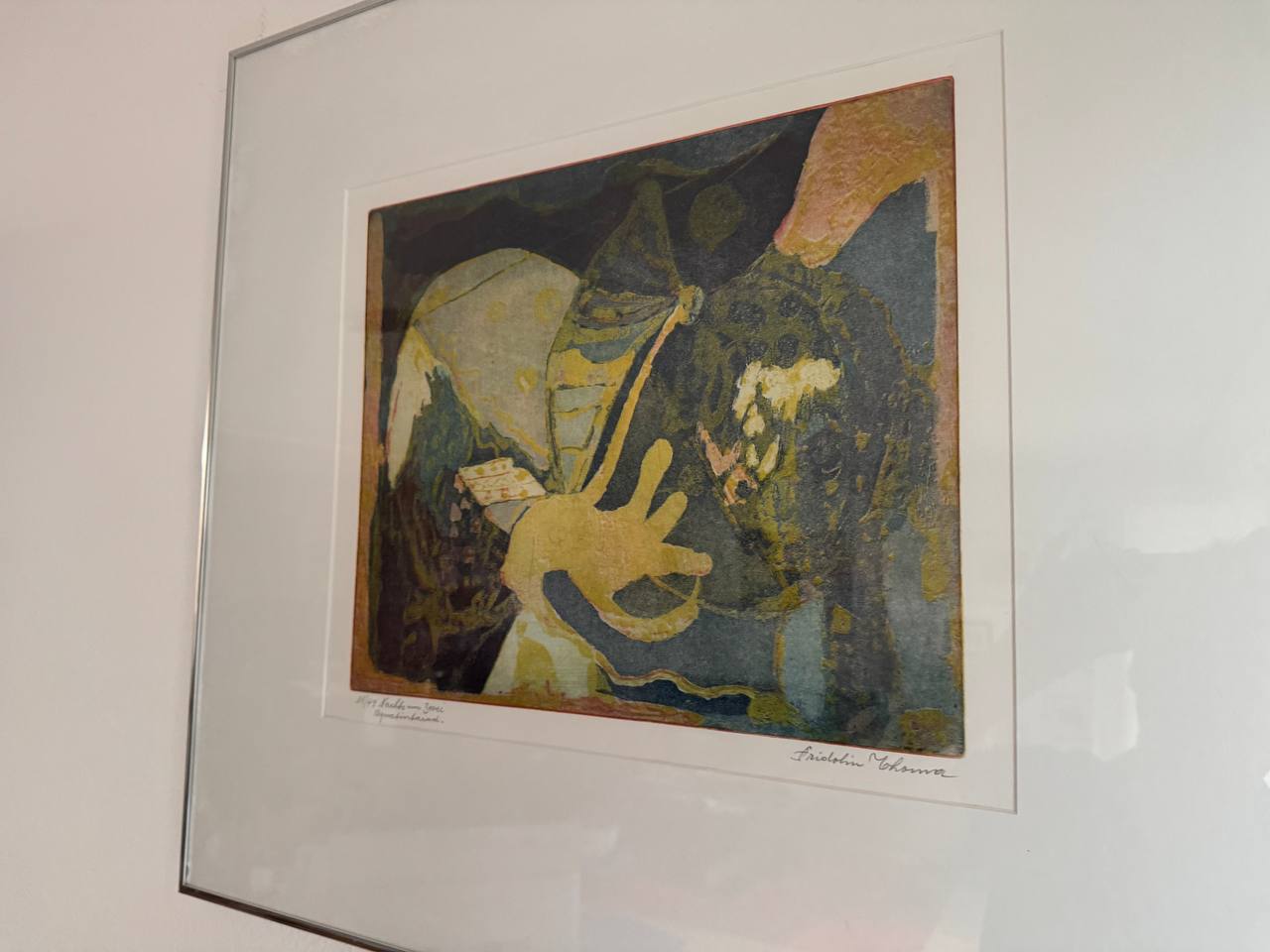 Nachts um Zwei (Two in the Morning) – Original Color Aquatint by Fridolin Thoma, No. 11/49 — Kontext