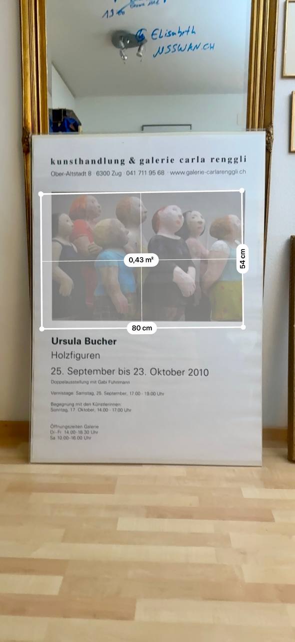 Exhibition Poster Ursula Bucher – Wooden Figures, Galerie Carla Renggli Zug 2010 — Vorderseite