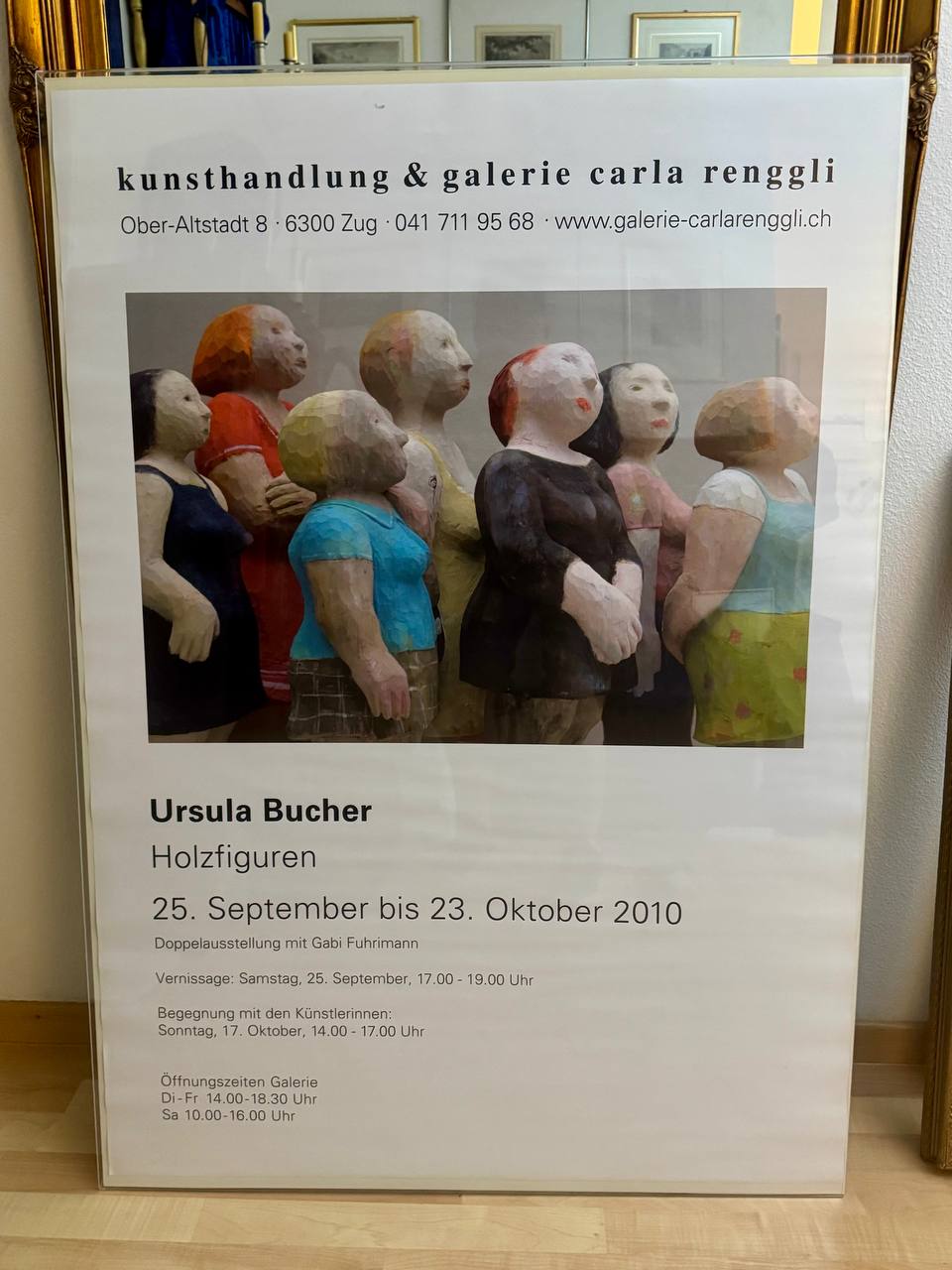 Exhibition Poster Ursula Bucher – Wooden Figures, Galerie Carla Renggli Zug 2010 — Vorderseite