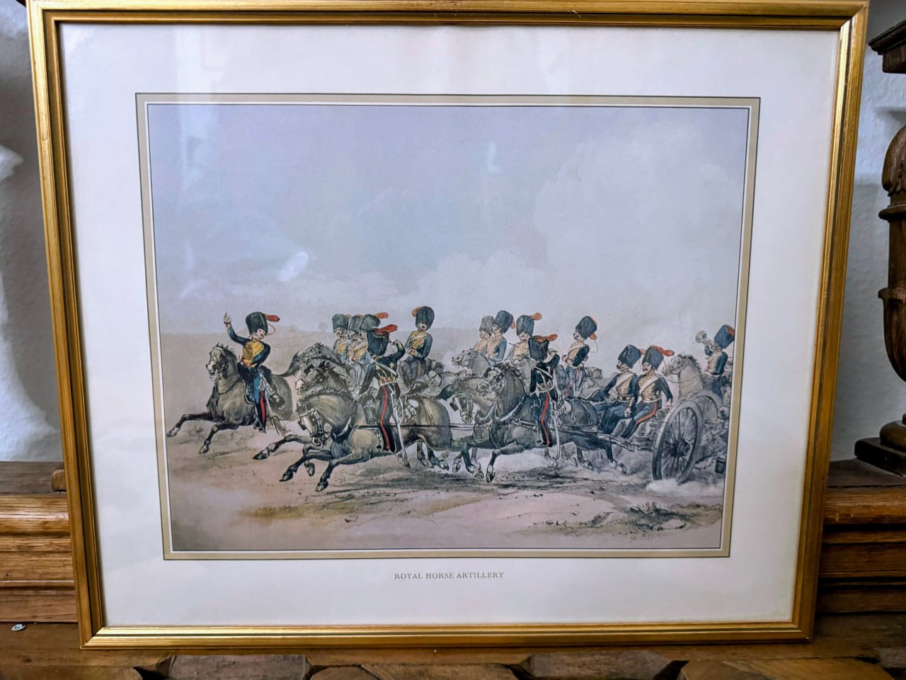 Royal Horse Artillery – Kolorierter Druck, britische Kavallerie-Artillerie im Galopp — Vorderseite