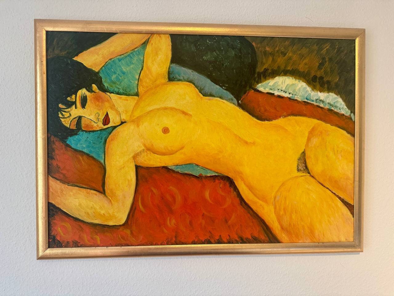 Reclining Female Nude – Oil Painting after Amedeo Modigliani ("Nu couché") — Vorderseite