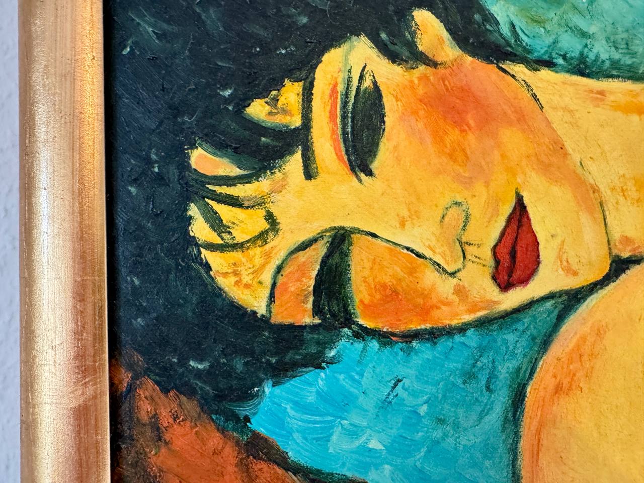 Reclining Female Nude – Oil Painting after Amedeo Modigliani ("Nu couché") — Rahmen