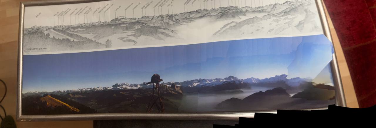 Mountain Panorama of the Zug Massif – Drawn Peak Map and Photography, 1984 — Vorderseite