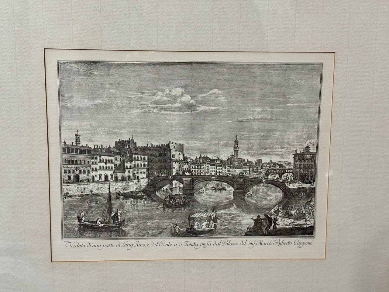 View of the Lungarno with the Santa Trinita Bridge in Florence – after Giuseppe Zocchi — Vorderseite