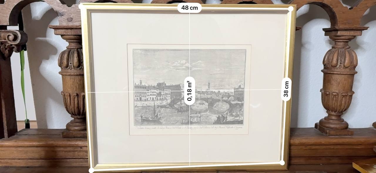 View of the Lungarno with the Santa Trinita Bridge in Florence – after Giuseppe Zocchi — Kontext
