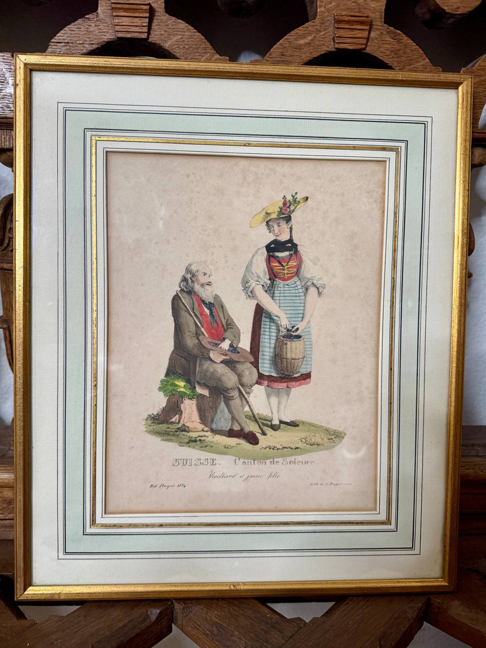 SUISSE. Canton de Soleure – Vieillard et jeune fille (Alter Mann und junges Mädchen in Solothurner Tracht) — Vorderseite