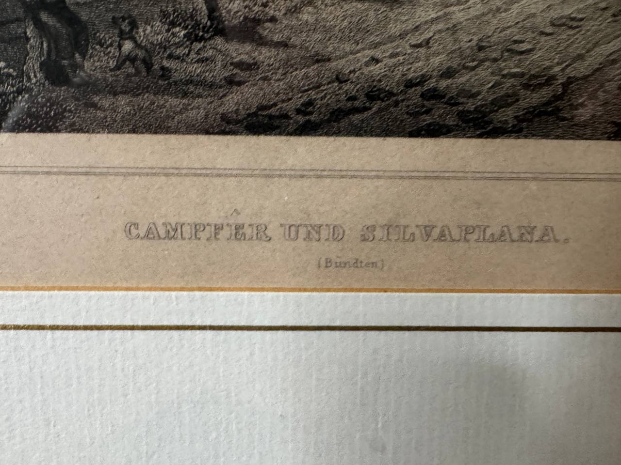 Campfèr and Silvaplana (Grisons) — Steel Engraving of the Engadine Lake Region, ca. 1850 — Inschrift
