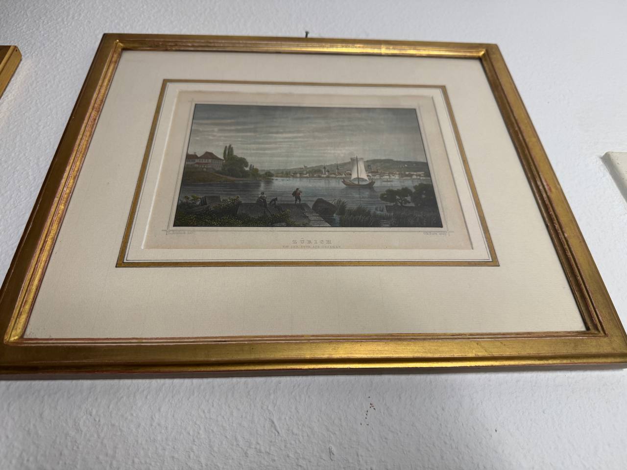 Zurich – Seen from the Enge. Hand-Coloured Steel Engraving after L. Rohbock, c. 1850 — Kontext