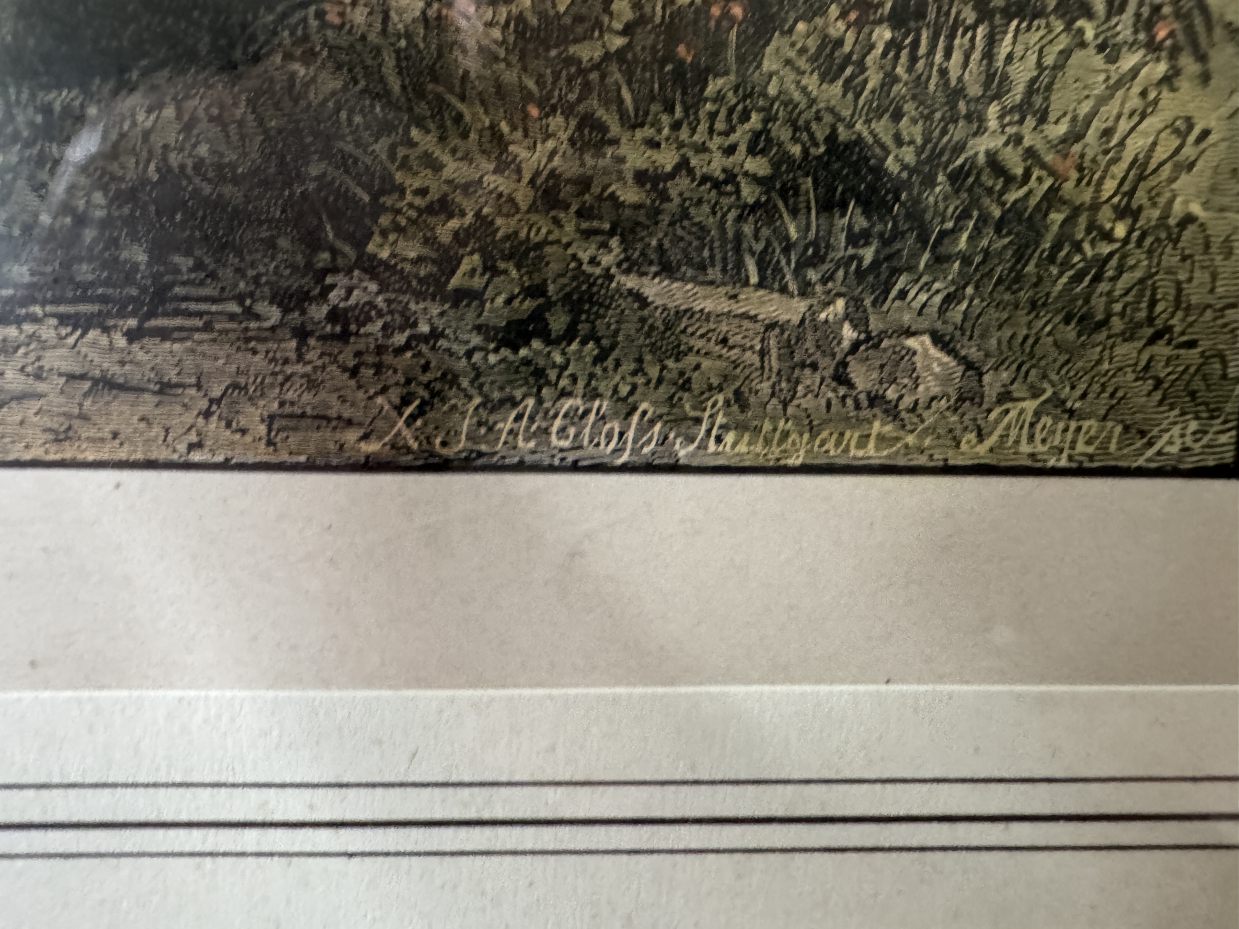 Le Lac de Zoug – Kolorierter Holzstich mit Blick auf den Zugersee und den Rigi — Signatur