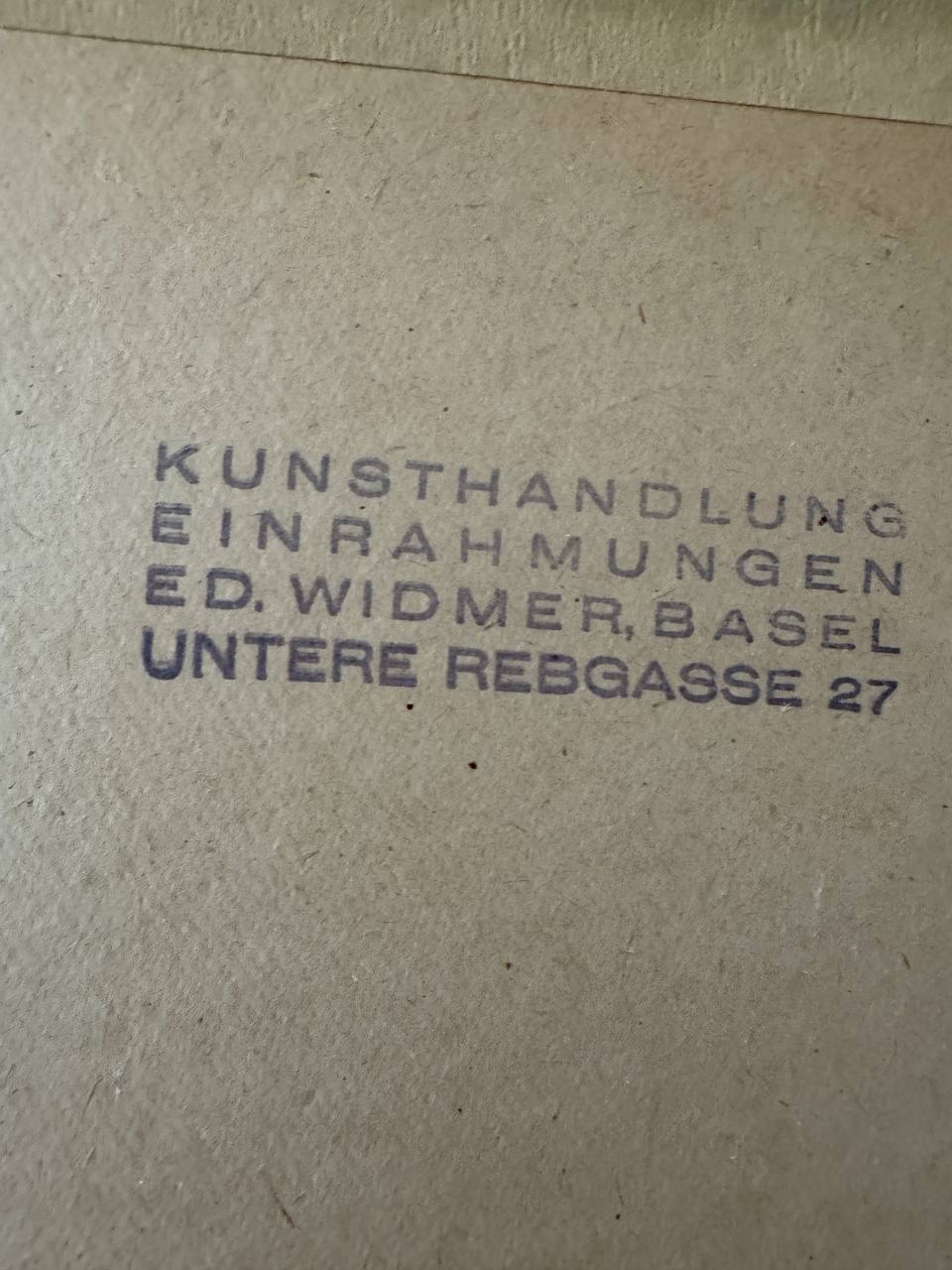 Basel 1875 – Der Fischmarktbrunnen mit gotischem Brunnenstock und Marktszene — Rückseite