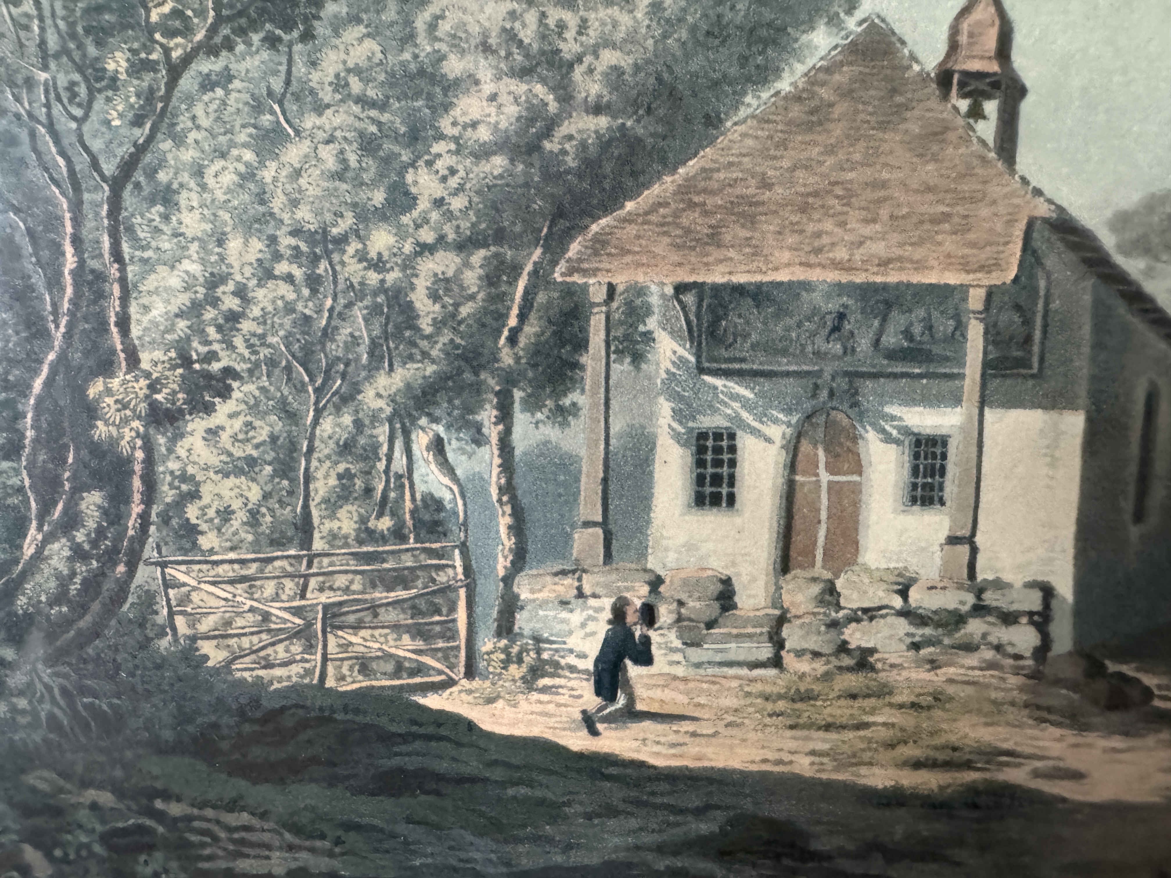 The Chapel of William Tell near Küssnacht, Canton of Schwyz — Hand-Colored Copper Engraving — Rahmen