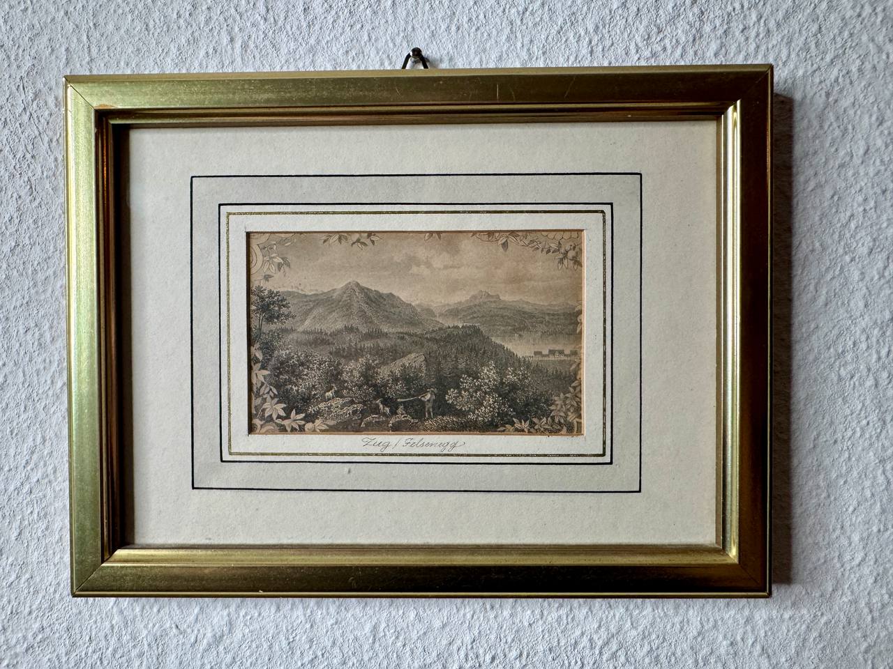 Zug / Felsenegg – Romantische Ansicht mit Blick auf den Zugersee und die Berge — Vorderseite
