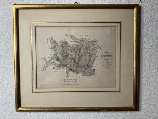 Cantons de Schwitz et de Zug – Duvotenay Kupferstichkarte, ca. 1840