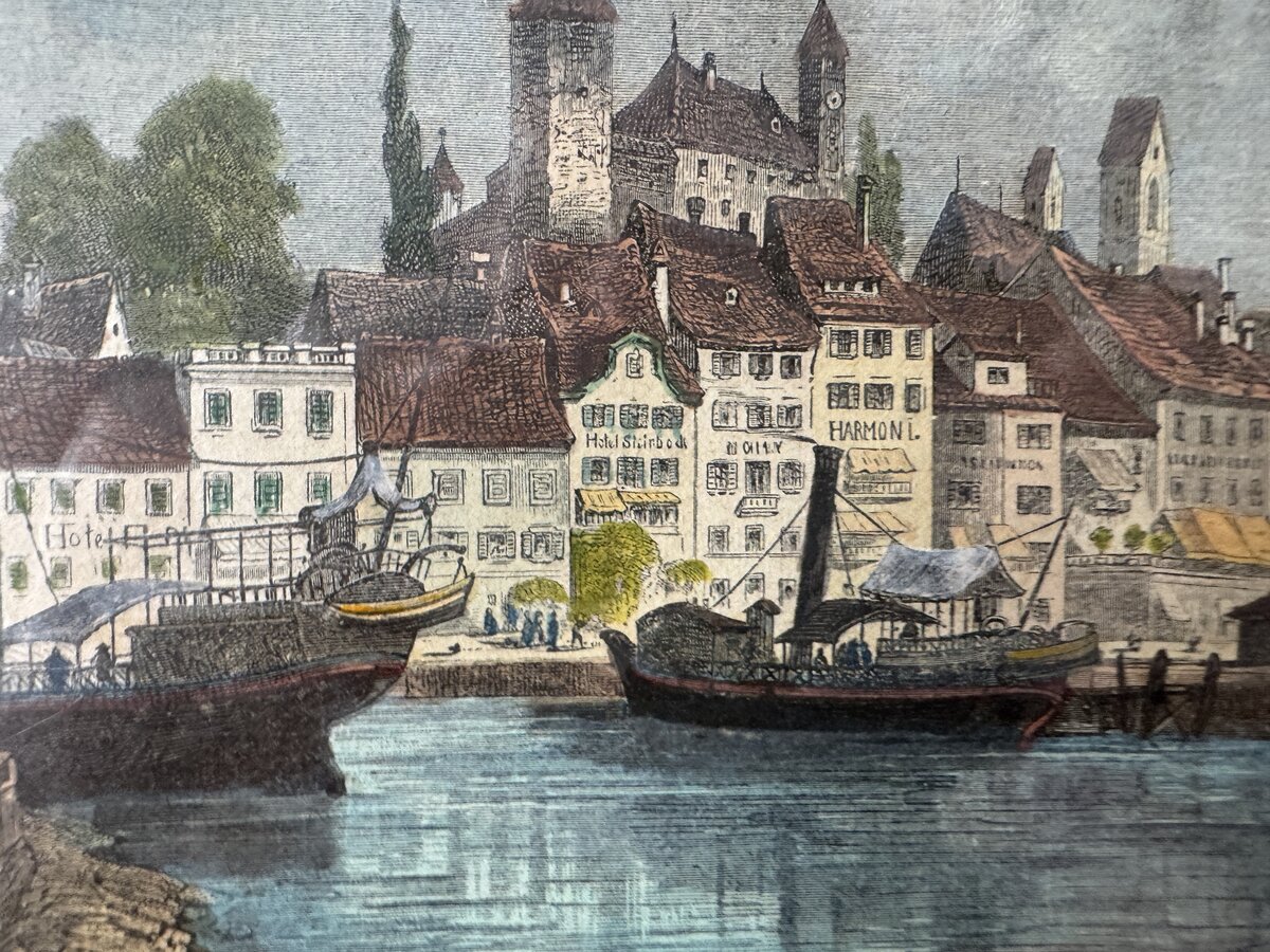 Historische Ansicht von Rapperswil am Zürichsee — Inschrift