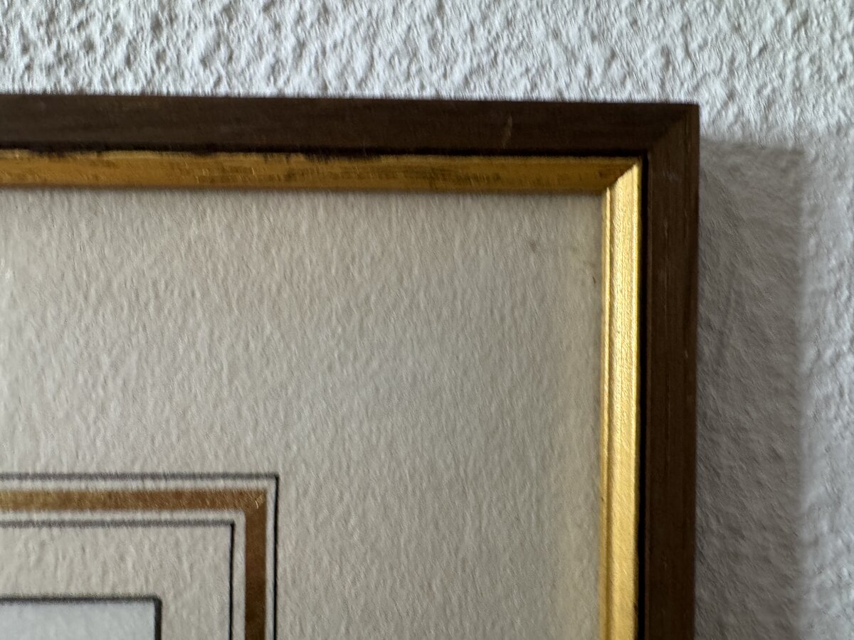 Hochdorf – Dorfansicht mit Pfarrkirche St. Martin, signierte Original-Radierung von Bader — Rahmen
