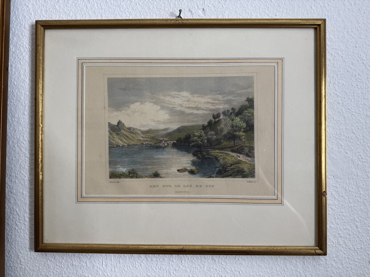 Arth on Lake Zug (Canton Schwyz) – Hand-Coloured Steel Engraving, 19th Century — Vorderseite