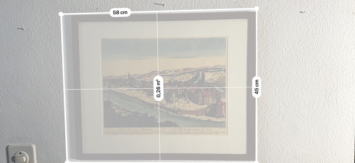 Stadt Bern von Mitternacht – Le Ville de Berne Contre du Nord. Kolorierter Kupferstich der Stadt Bern von Norden, 18. Augsburg um 1780Jahrhundert — detail