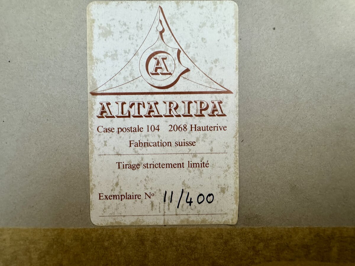 Zug – Coloured View of the Old Town on Lake Zug with the Zurlauben Quarter, Limited Reproduction ALTARIPA No. 11/400 — sticker