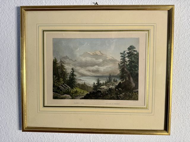Aegeri-See / Le Lac d'Aegeri – Kolorierter Stahlstich, C. Huber