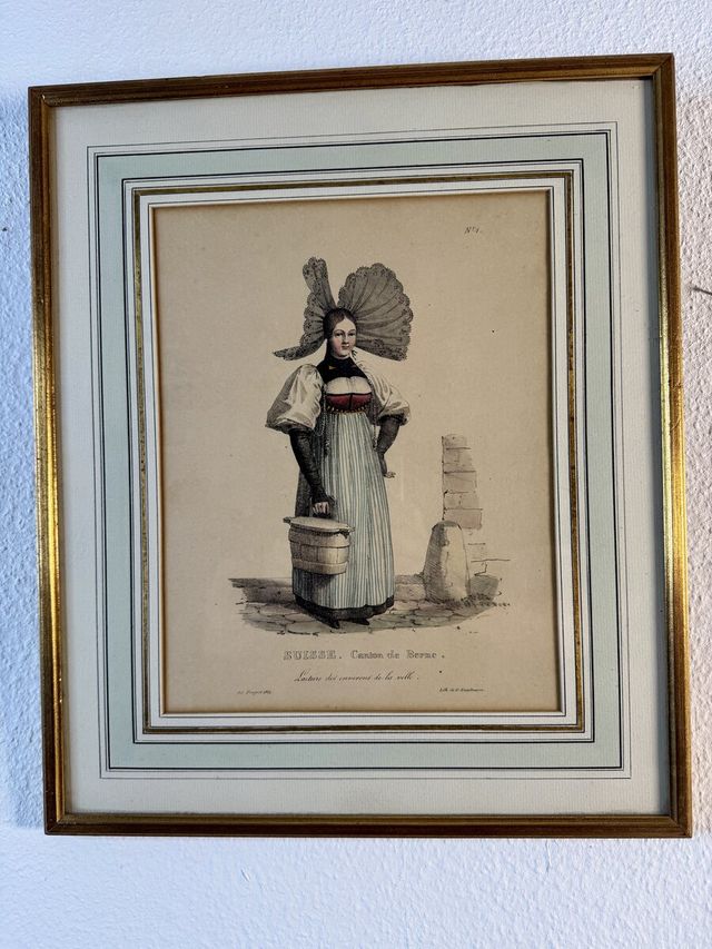 SUISSE. Canton de Berne – Berner Milchmädchen, Pingret/Engelmann 1824