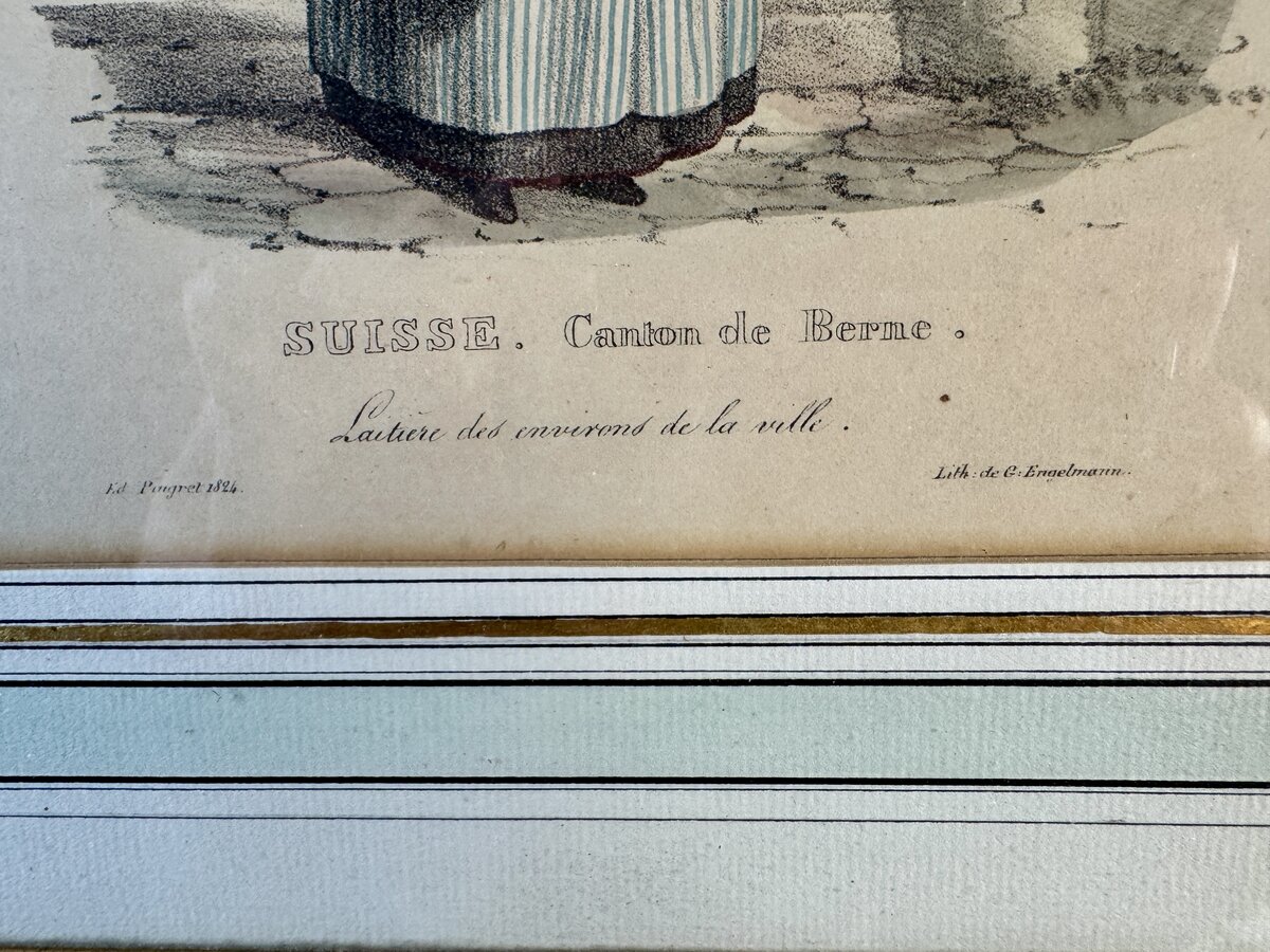 SUISSE. Canton de Berne – Milkmaid from the Surroundings of the City (Bern) — Signatur