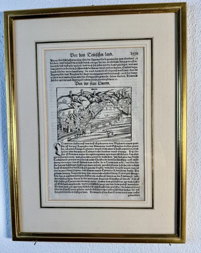 Münster Cosmographia – Stadtansicht Luzern, Holzschnitt 16. Jh.