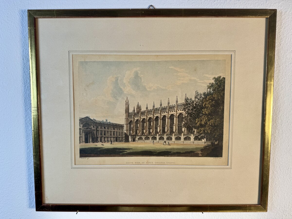 South Side of King's College Chapel, Cambridge – Hand-Coloured Engraving after F. Mackenzie, Engraved by D. Havell — Vorderseite