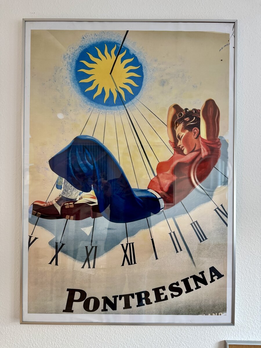 PONTRESINA – Reproduktion des Tourismus-Plakats von Martin Peikert (moderner Druck) — Vorderseite