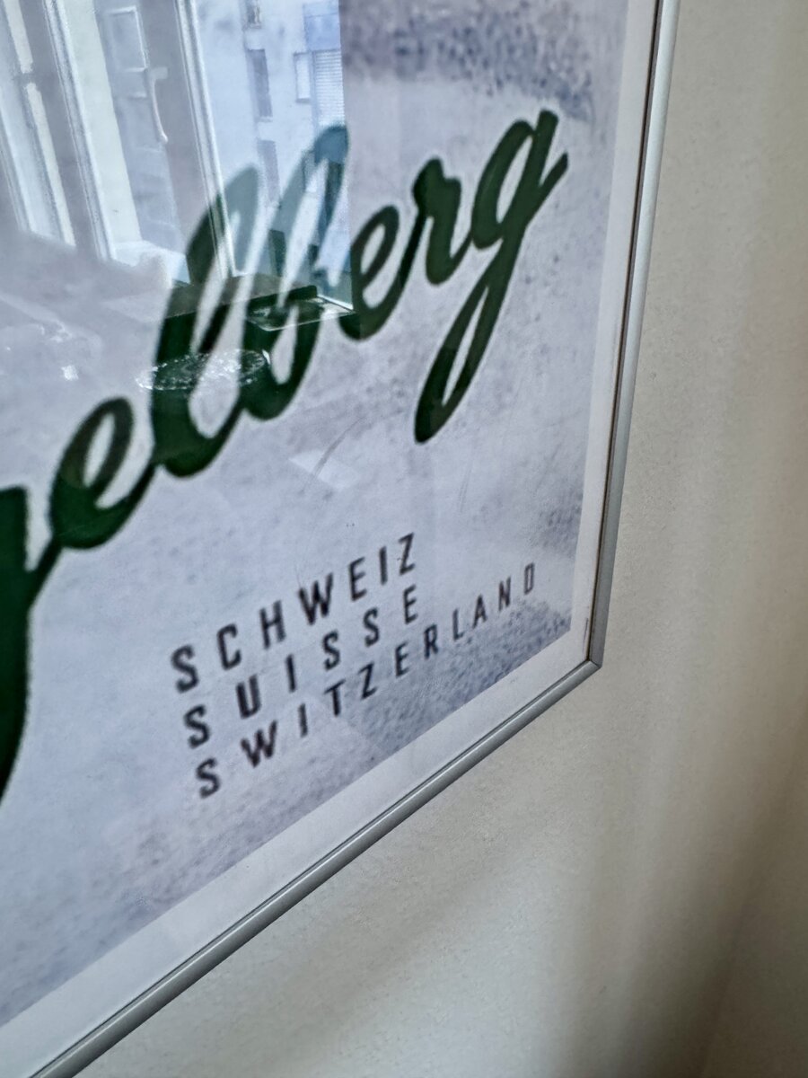 Engelberg – Winterliches Reproduktions-Plakat nach Martin Peikert (moderner Eigendruck) — Inschrift