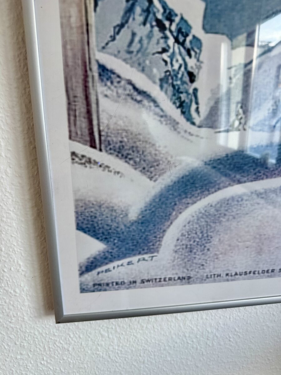 Engelberg – Winterliches Reproduktions-Plakat nach Martin Peikert (moderner Eigendruck) — Signatur
