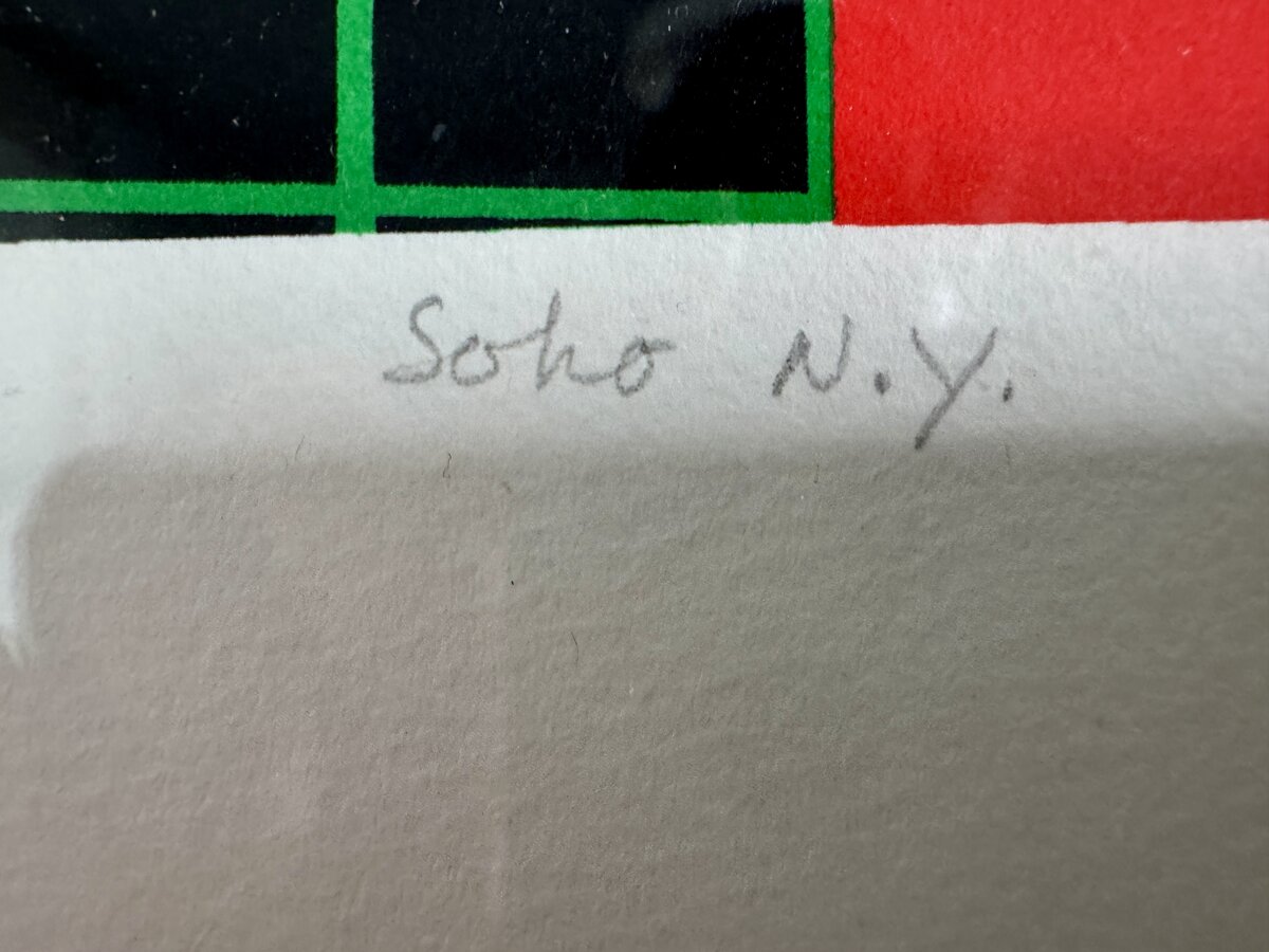 「ソーホー N.Y.」— オーレ・コーツァウによるオリジナル・シルクスクリーン作品です。1982年に手書きサインが施され、限定エディション 125/250 の希少な一点です。 — Inschrift