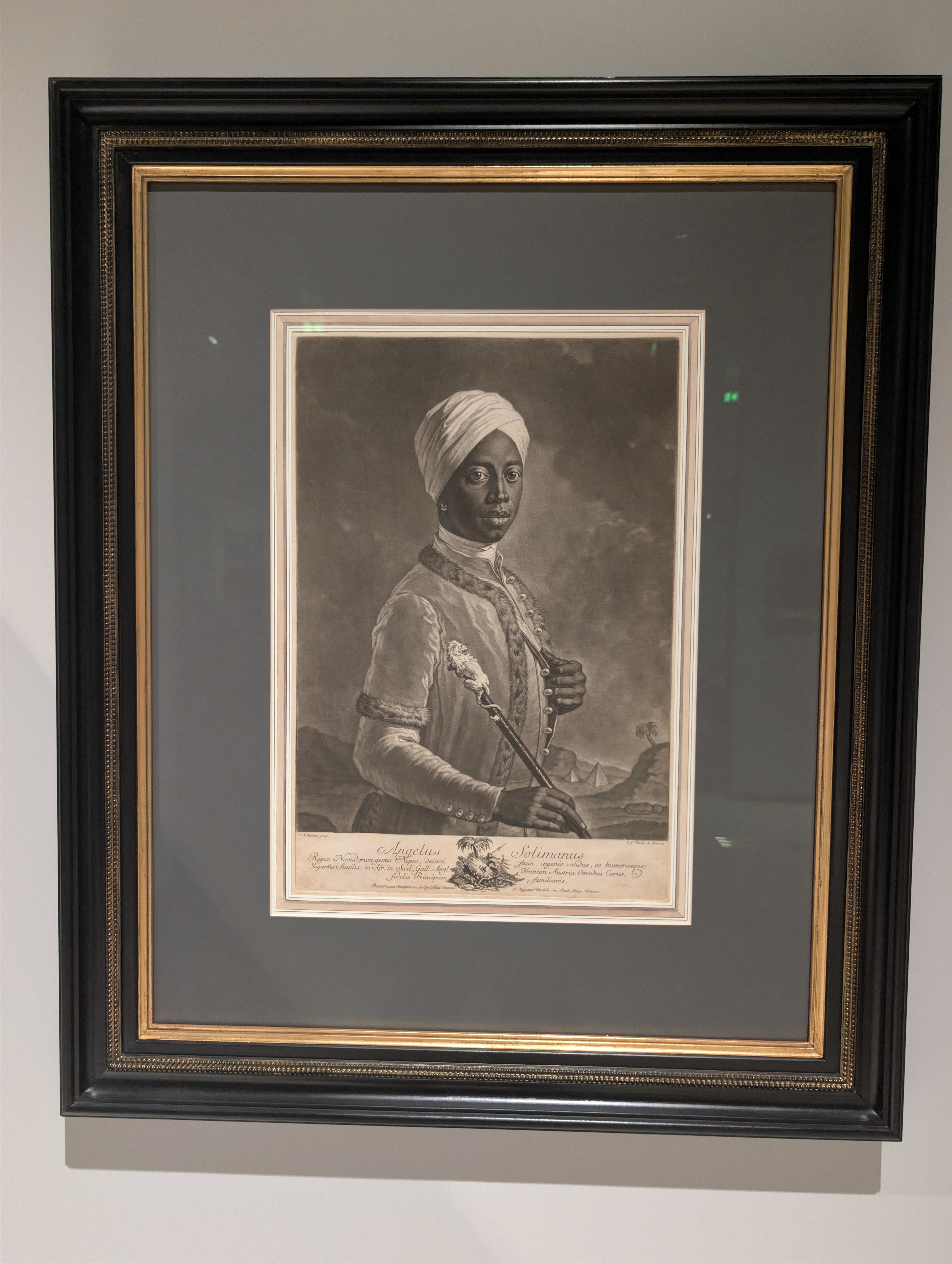 Angelus Solimanus — Mezzotint Portrait of Angelo Soliman after J. N. Steiner