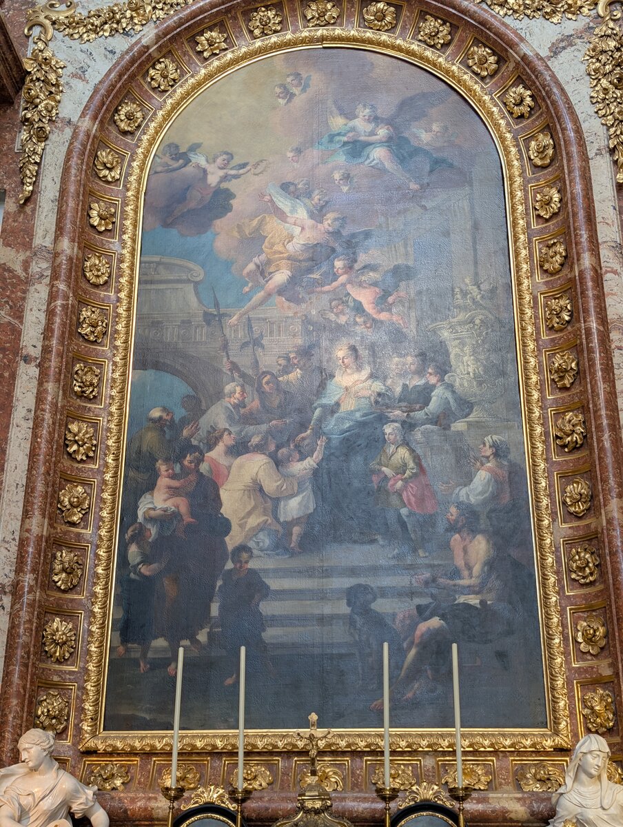 Barockes Altarbild einer Heiligen mit Almosenspende (Wiener Barockmalerei)