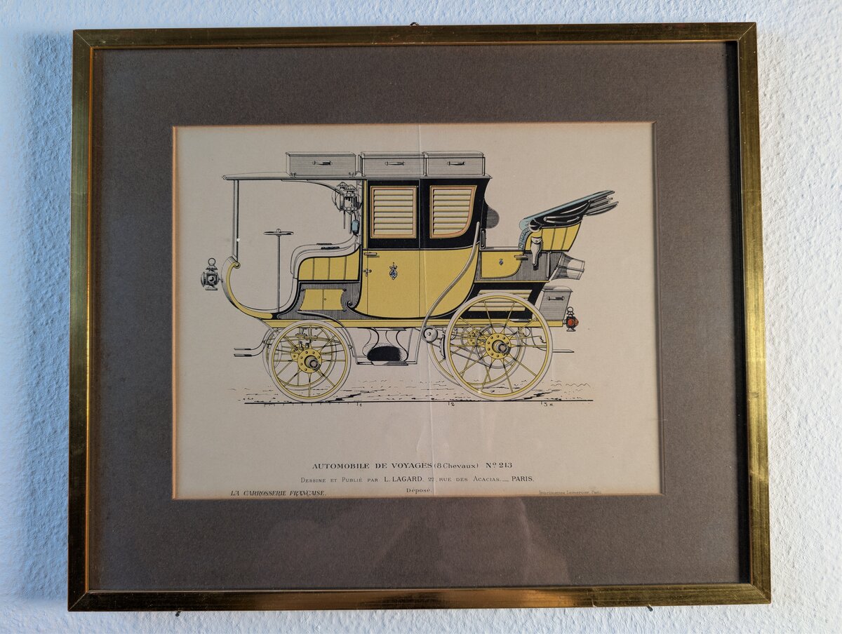 Automobile de Voyages (8 Chevaux) No. 213 – Kolorierte Lithografie, L. Lagard, Paris
