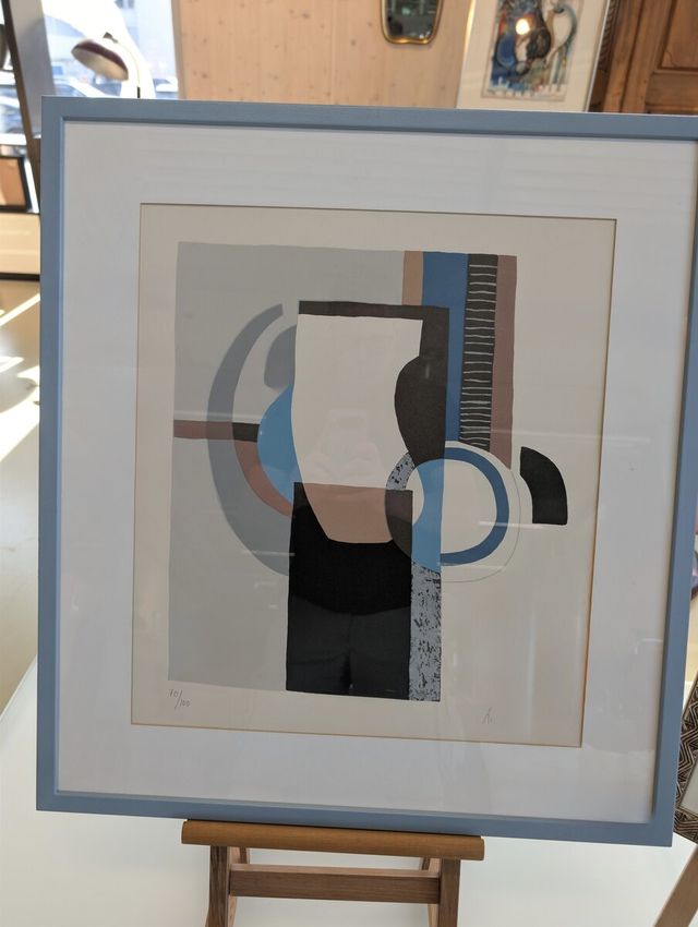 Charles Monnier – Abstrakte Komposition, signiert, 70/100