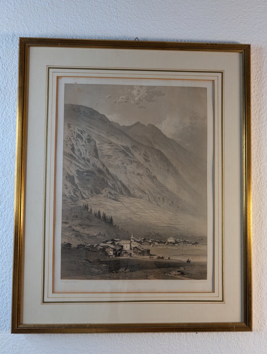 Zermatt et le Mettelhorn – Lithographie aus 'La Suisse et la Savoie', Paris um 1860